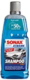 SONAX XTREME Shampoo 2 in 1 (1 Liter) Autoshampoo Konzentrat ohne Abledern zur Reinigung lackierter Oberflächen, Metall, Glas, Kunststoff & Gummi | Hellblau | Art-Nr. 02153000